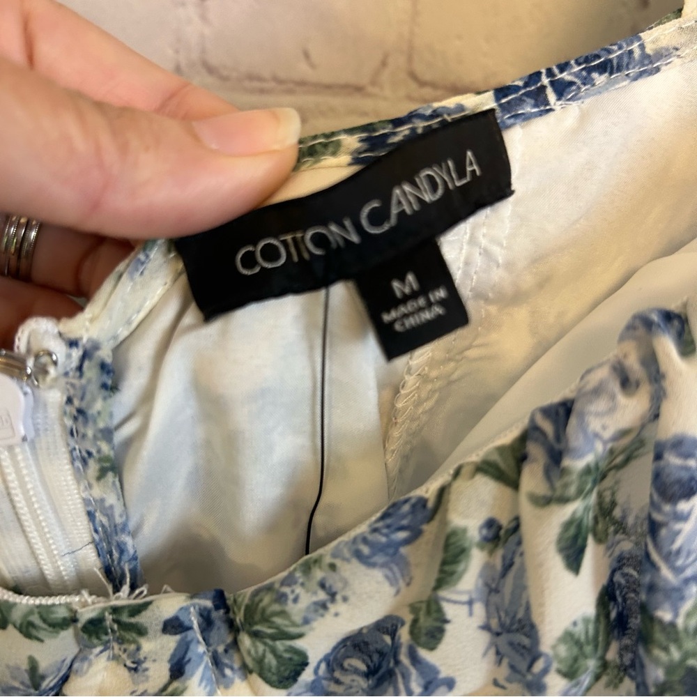 VICI Cotton Candy LA New blue floral cottagecore dress Medium square neck girly - Picture 11 of 12